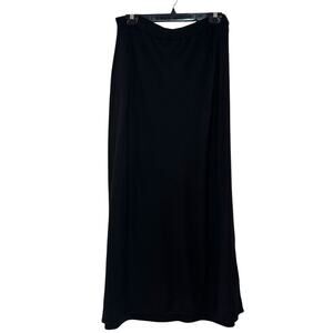 Eileen Fisher 100% Wool Italian Yarn Size Large Black Knit Maxi Skirt
